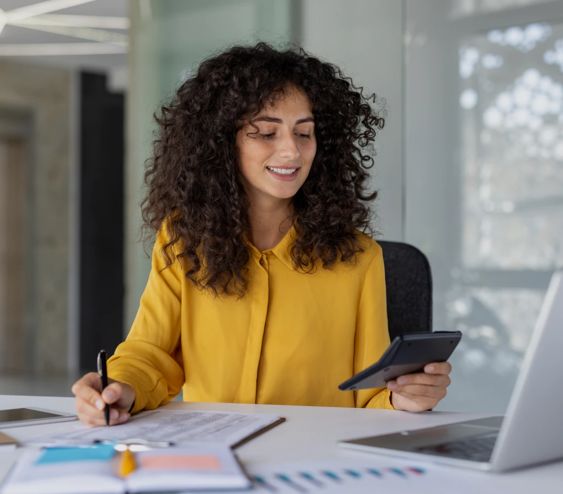 Professional woman using tablet in office